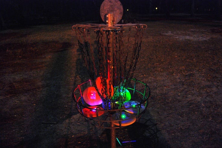 glow in the dark disc golf set